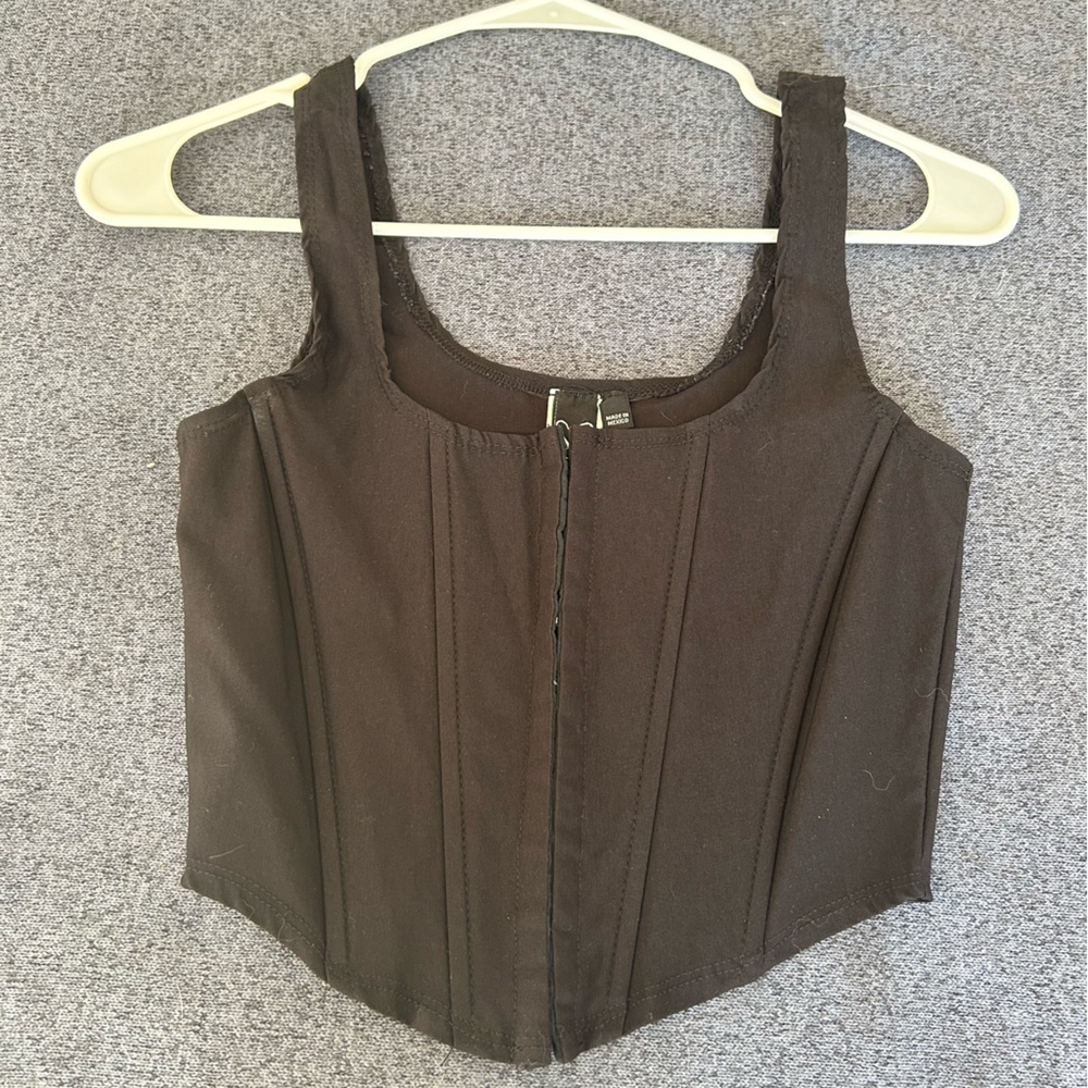 Black Windsor corset cropped tank top